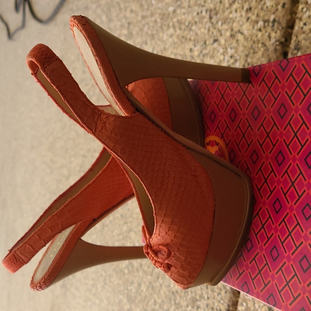 Vintage Fendi Python Platform Slingback Peeptoe H… - image 4